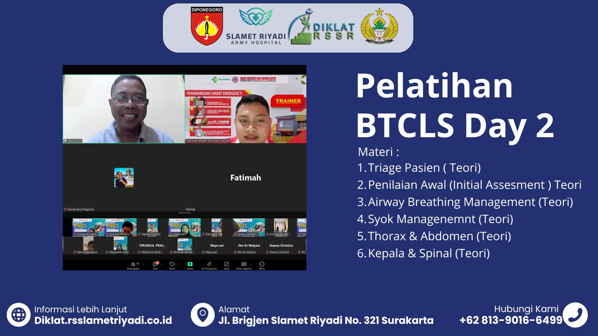Pelatihan Basic Trauma Cardiac Life Support (BTCLS) Day 2
